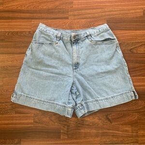 Liz Claiborne Lizwear Cotton Light Wash High Rise Jean Shorts Women’s 14 Mom
